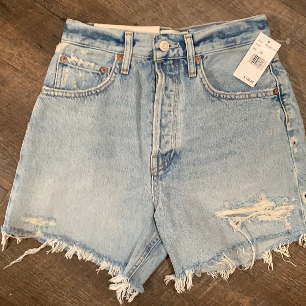 NWT Agolde a gold e Riley high rise slim leg shorts size 25 groove color NEW!